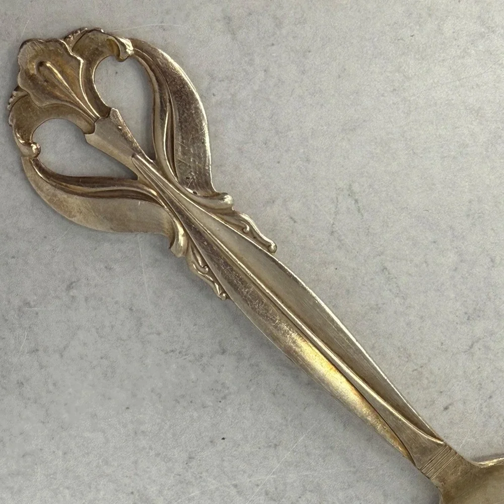 Vintage Tablespoon Serving Spoon Danish Frigast Benedikte Silverplate Flatware